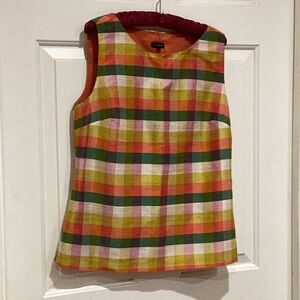Talbots Colorful Plaid Sleeveless Top